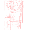 Zahnräder Linienkunst Muster