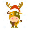 Weihnachtskuh / Santa Cow /Illustration Comicstyle