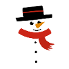 Snowman with snowflakes