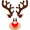 Reindeer Face Rudolf Reindeer Antler Red Nose