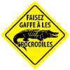 Signe Avertissement Crocodiles