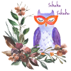 Eule mit Blumem