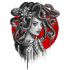 Schlangenkopf Mädchen Medusa