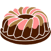 A ring cake with icing