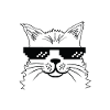 Cat with cool winner sunglasses