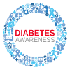 Diabetes Awareness Blue Symbols Circle