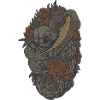 Vintajge. Snake with skull