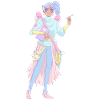 Manga girls in pastel clothes