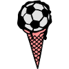Football soccer ice icecream cone