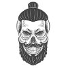 Skull with braid