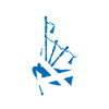 Scottish bagpipes and flag