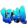 LIAM graffiti Bleu