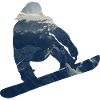 Snowboarder double exposure