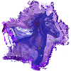 Chevaux Galaxy paillettes violet