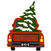 Pick-up rouge avec sapin