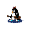 Musicien RocknRoll Rocker Tattoo Penguin