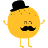 Funny Orange with Mustache