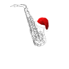 CHRISTMAS SAXOPHONE SAX PLAYER SANTA HAT MUSICIAN