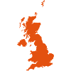 Silhouette Grossbritanien orange