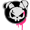 Grunge Sticker mit Hasen Kopf