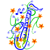 Playful Saxophone Florence Illustration
