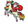 Divertente regalo di Natale unicorno di Babbo Natale