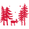 Moose forest fir stars Christmas