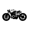 Black Motorcycle Silhouette Retro