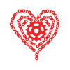 Bicycle heart made of chains