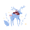 Child slumbers on deer
