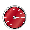 Roter Tacho Ich bin auf Geschwindigkeit