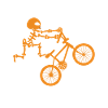 Skjelett med sykkel BMX