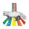 Petit panda arc-en-ciel utilisé