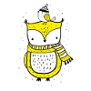Eule und Vogel