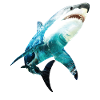 Shark double exposure shirt