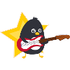 Penguin playing guitare