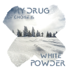 White powder / snowboard