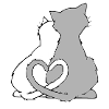 Cat love with heart