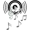 happy music sound waves