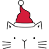 Cat Santa Claus Christmas hat Christmas
