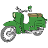Green scooter Simson "Schwalbe"