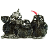 three young cheeky kraehen