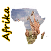 Outline Africa lettering giraffes