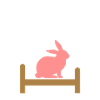 Betthäschen (Silhouette Hase, Bett)