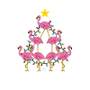 Flamingo Christmas tree gift