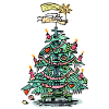 Verspielter Weihnachtsbaum mit Kerzen