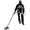 Sling with the metal detector on treasure hunt