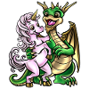 Drache Und Einhorn | Freundschaft Umarmung Kreatur