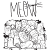 Meow Cat Doodle Illustration