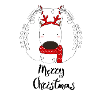 Merry Christmas cartoon Reindeer